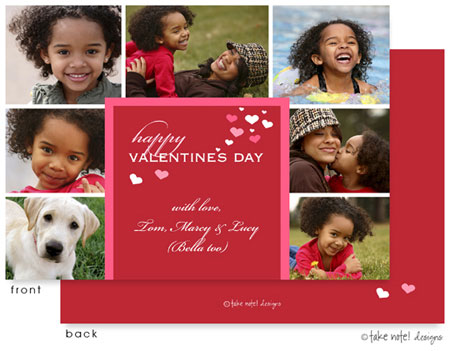 Take Note Designs Valentine's Day Digital Photo Cards - Red Valentine's Hearts Multi-Photo